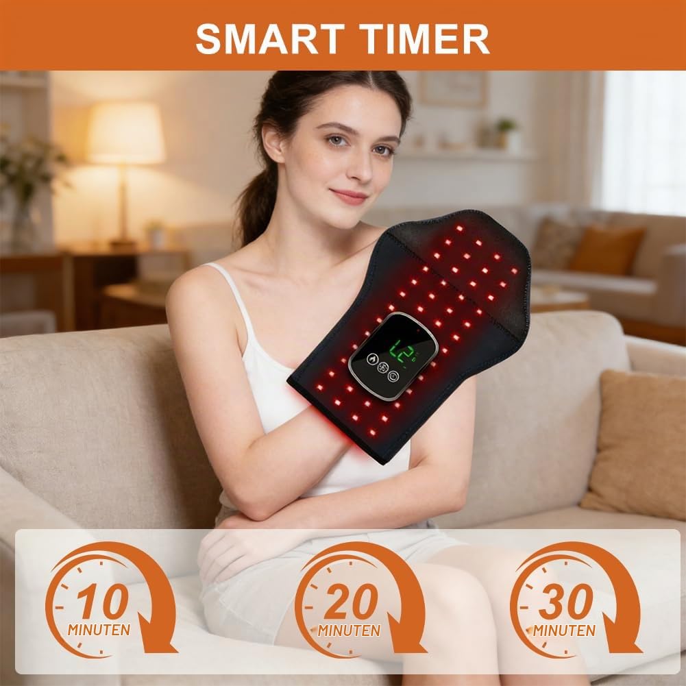 Rotlichttherapie-Handschuhe für Hände, 100LEDs, Rotlichtlampe Handschuhe, Elektrische Touchscreen Handmassagegerät mit 3 Modi und 5 Intensitätsstufen, Hand Massage, Schmerzlinderung & Entspannung