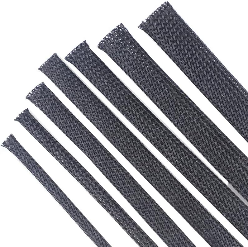 Cable Sleeves Cable Management Sleeve Cable trunking, 10M Black Braided Cable Sleeving PET Nylon Wrapping Cable Casing s Wire, for USB Cable Power Cord Audio Video