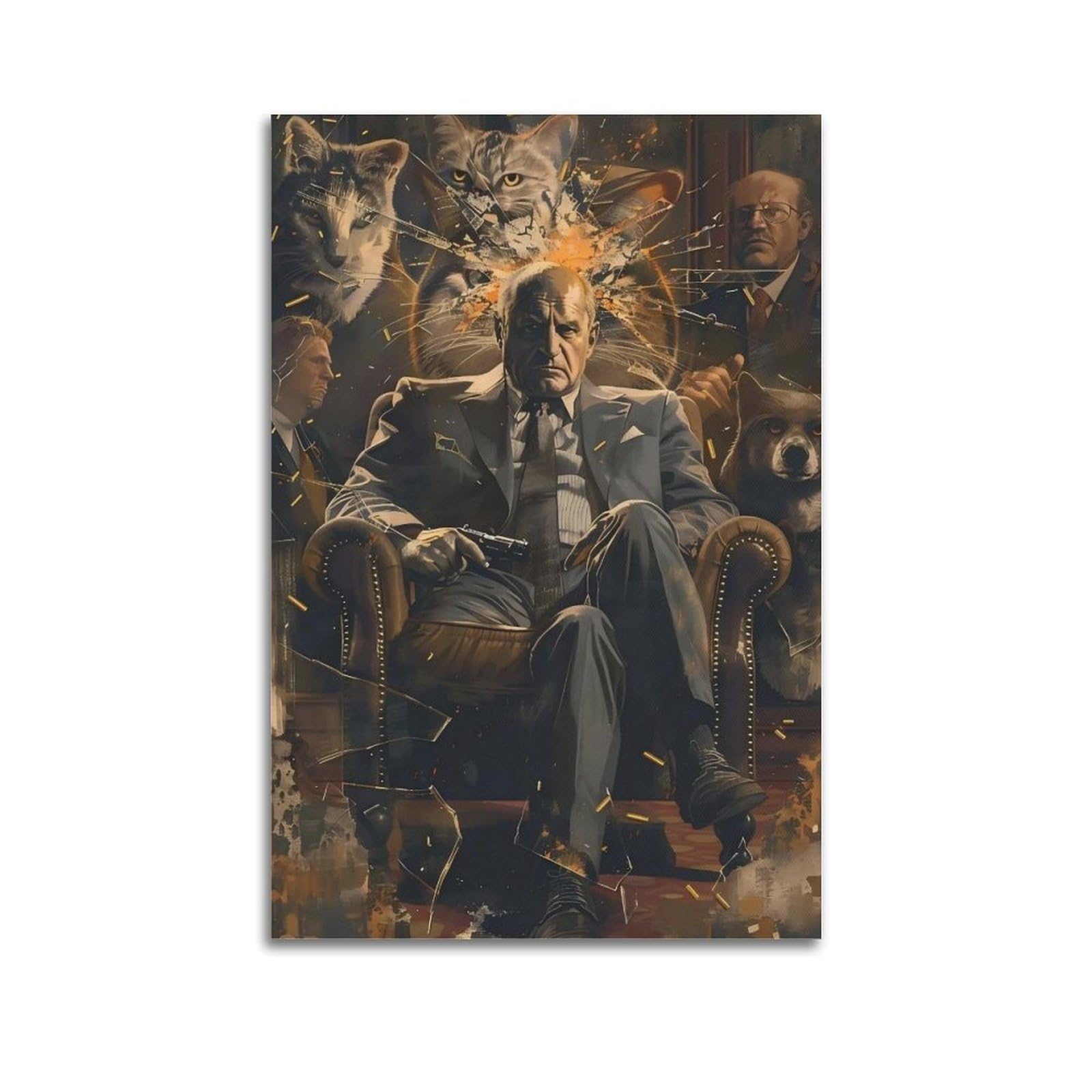 Juwrhrhhrh Unframe-Style The Cat Family (2) Poster Canvas Aesthetic Wall Art Painting Decor For Living Room Bed Room 20X30inch(50X75cm)