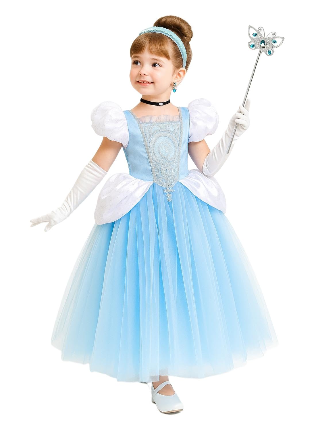 Cinderella Dress Princess Costume Halloween Party Dress up Blue Blue 3 8-9 years