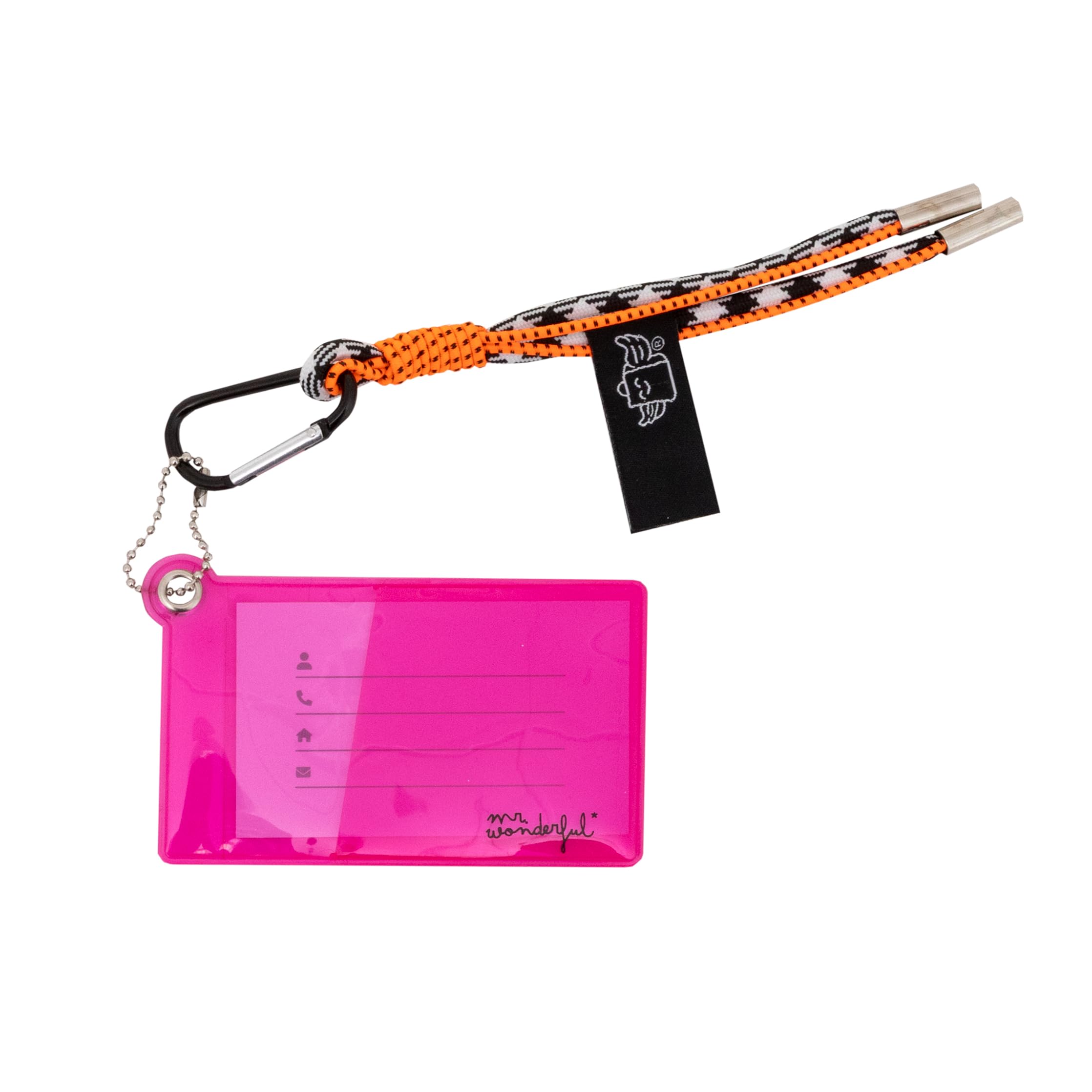 Mr. Wonderful - Clip-on Backpack Accessory - Fuchsia - Funda de Plástico Transparente - Funda para Títulos de Transporte y Tarjetas