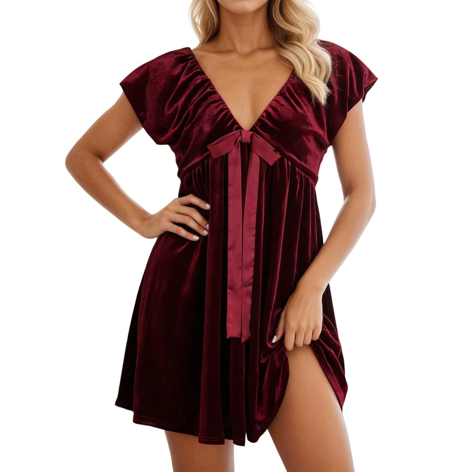 Robe de fête en velours hivernal chic avec col nœud élégant - 8