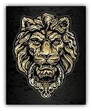 Zirni Lion Door Knocker Sticker Decal Design 4" X 5"