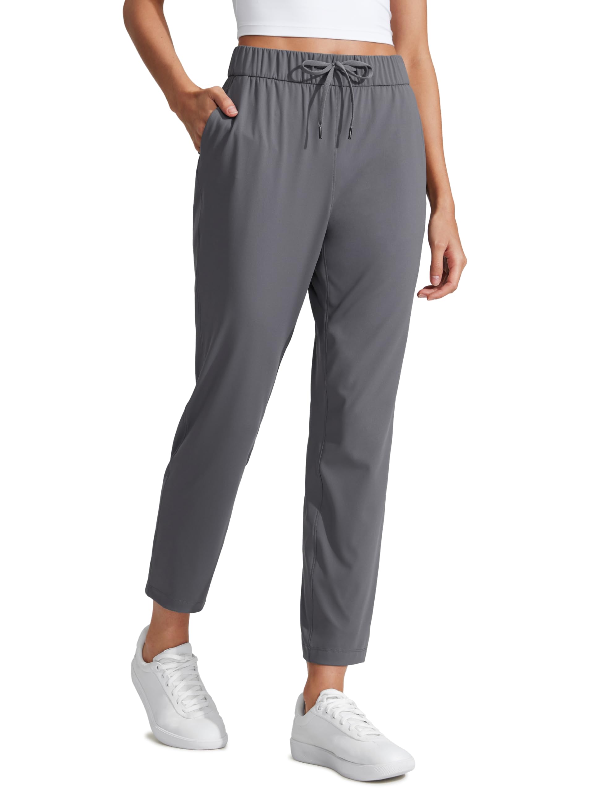 CRZ YOGA 4-Way Stretch Ankle Golf Pants for Women 27" - Casual Dress Work 7/8 Sweatpants with Pockets