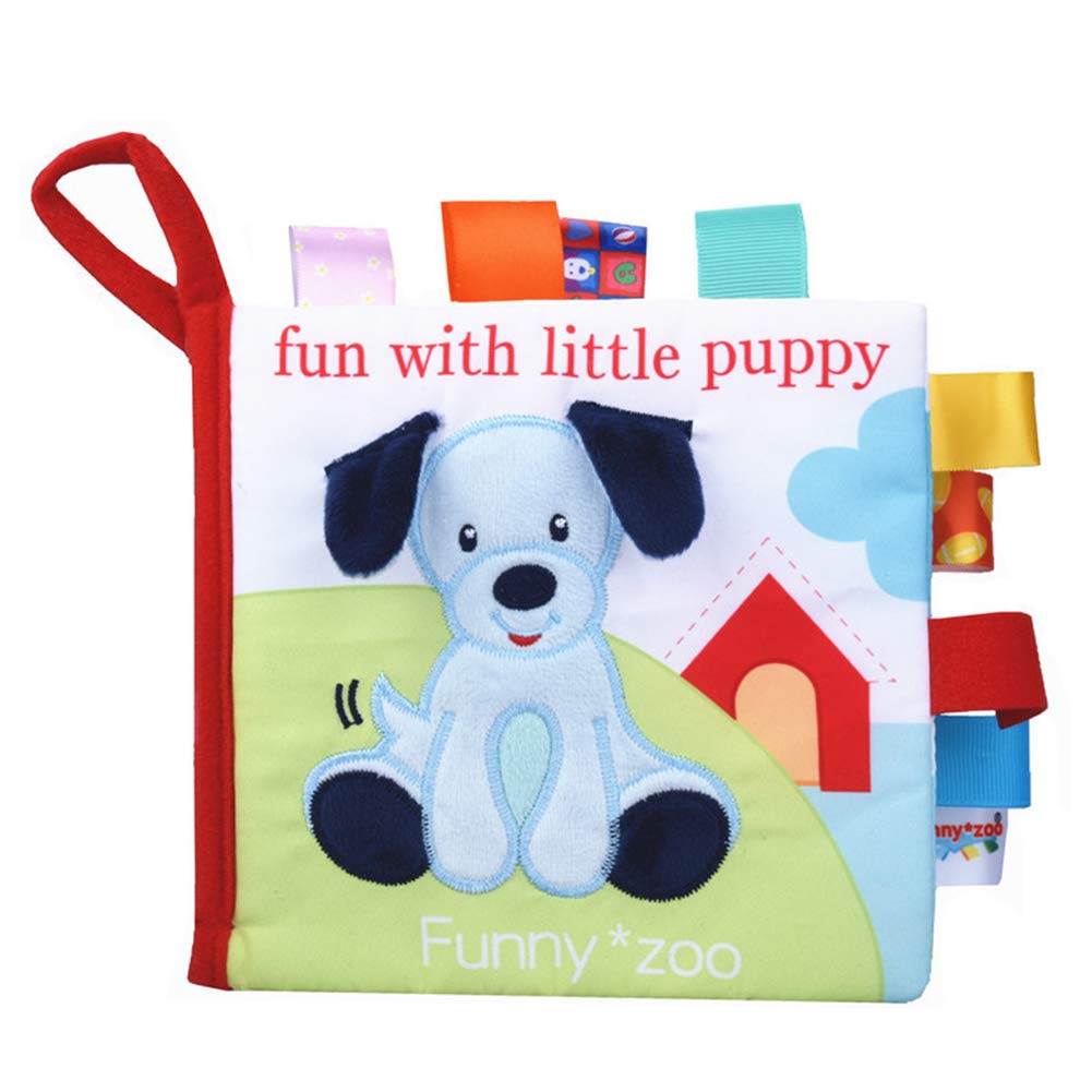 Anniston Kids Toys, Baby 3D Dog Animal Sound Cloth Book Intelligence Activity Stroller Pendant Toy Baby Toys Perfect Fun Time Play Activity Gift for Boys Girls, Dog #