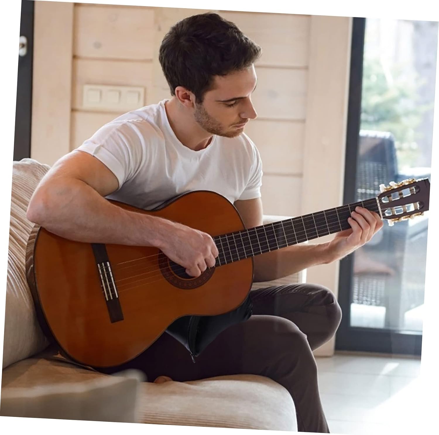 Guitar Foot Rest Cushion for Classical Players Durable Synthetic Footstool with Elastic Band Lightweight Stable Design for Comfortable Playing