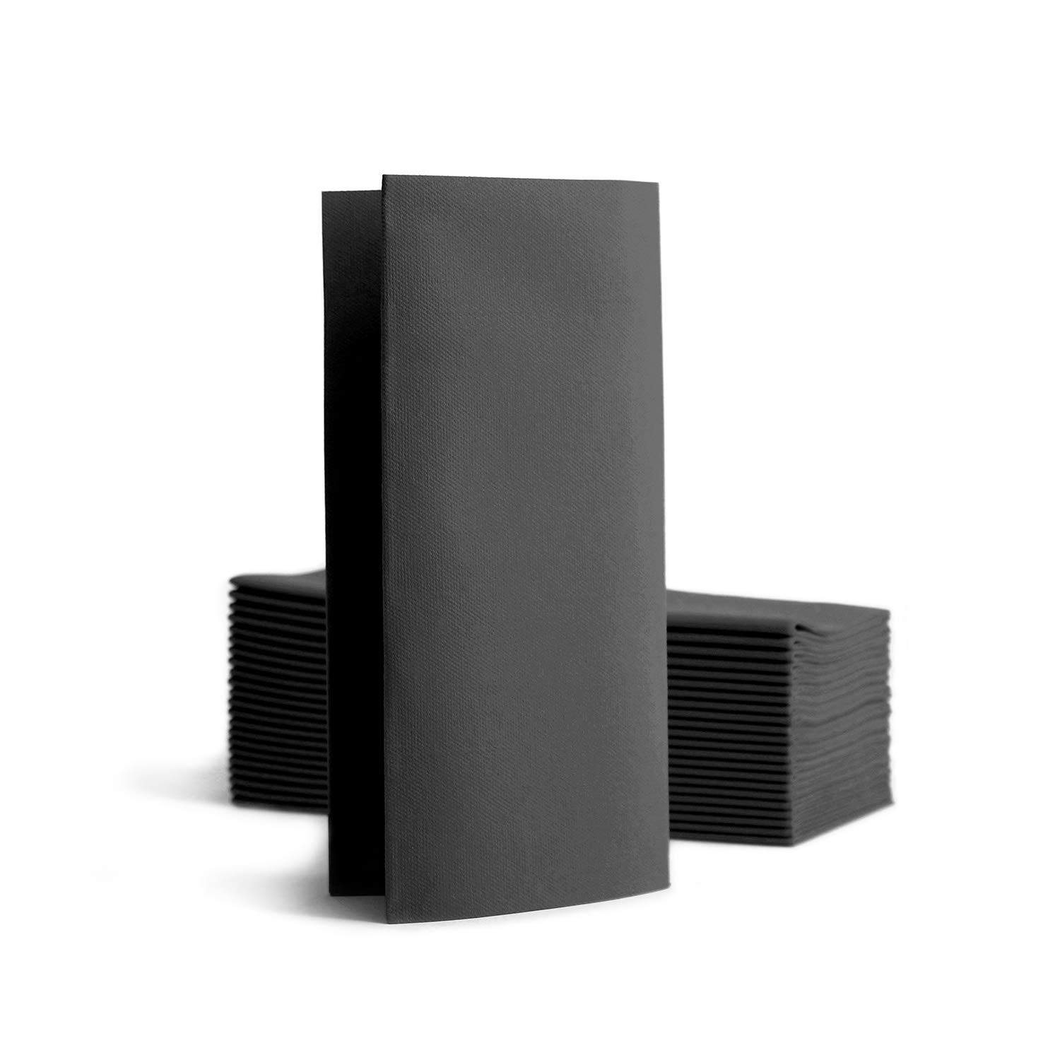 100-Pack Deluxe Disposable Airlaid Paper Napkins Soft Linen-Feel 1/8-Fold, Soft and Absorbent Halloween Party Black