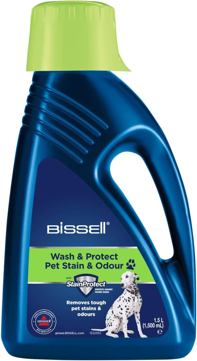 Wash & Protect Pet Stain & Odor, For BISSELL Upright Carpet Cleaners, 1.5L, Removes tough pet stains & odours, 1087N