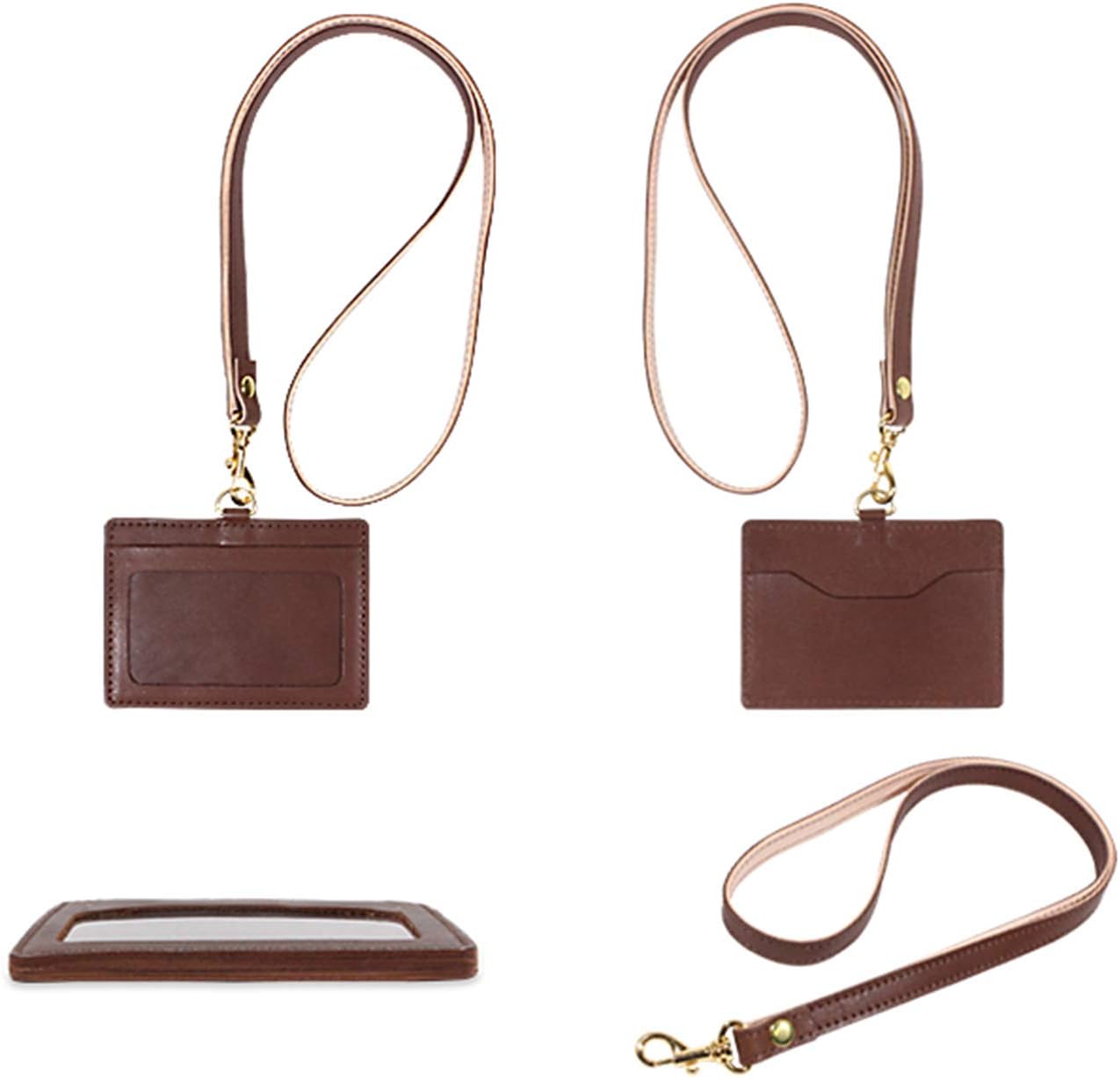 [Leather Himeji Honjin] Genuine Leather ID Case & Strap, Vintage Oil (Camel)