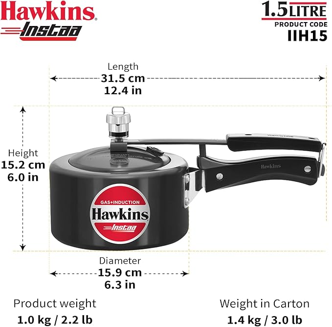 Olla a Presión Aluminio 1.5L HAWKINS miniatura 2