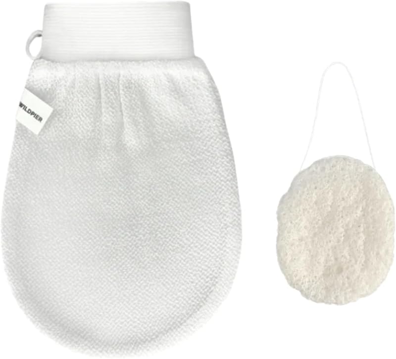 Wildpier Kit com Luva Esfoliante e Esponja Konjac
