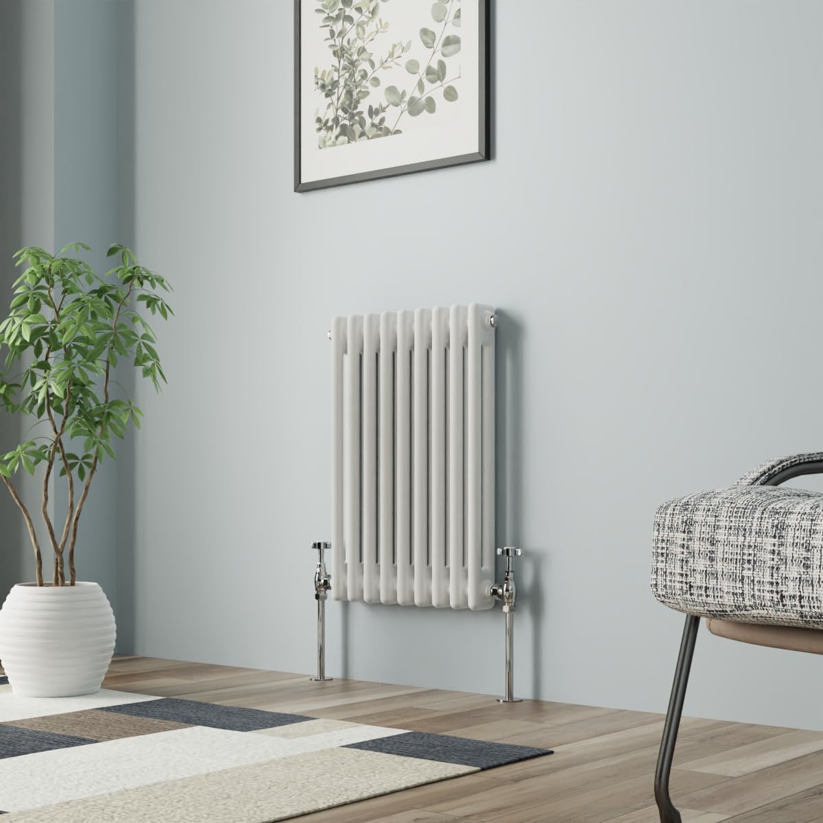 NRG Column Radiator Gloss White 600x425mm Double Cast Iron Rads