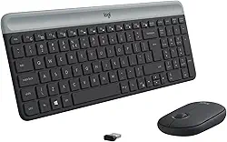 Combo Teclado e Mouse sem fio Logitech MK470 com Design Slim, Digitação e Clique Silencioso, Mouse Ambidestro, Conexão USB e Pilhas Inclusas - Grafite