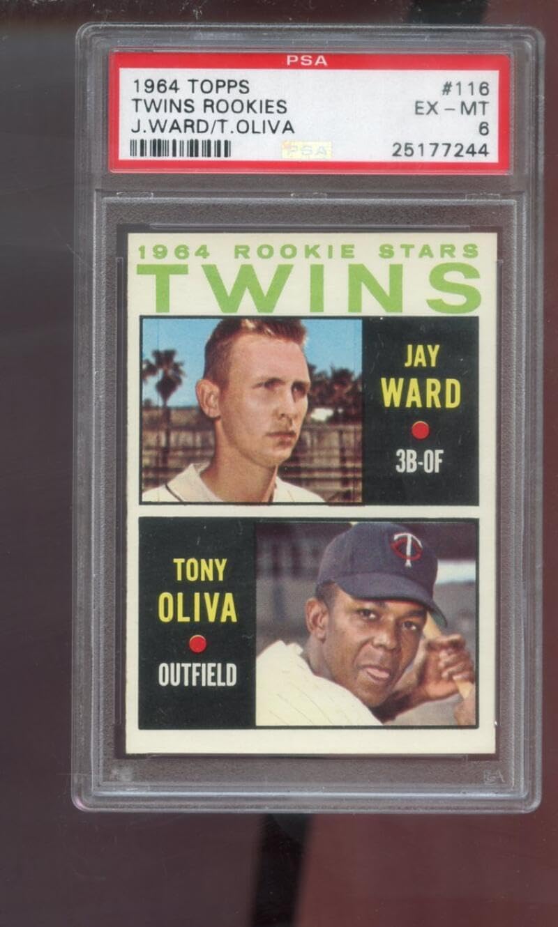 1964 Topps #116 Rookie Stars Twins Tony Oliva Jay Ward PSA 6 Graded Baseball Card MLB Minnesota Rookies