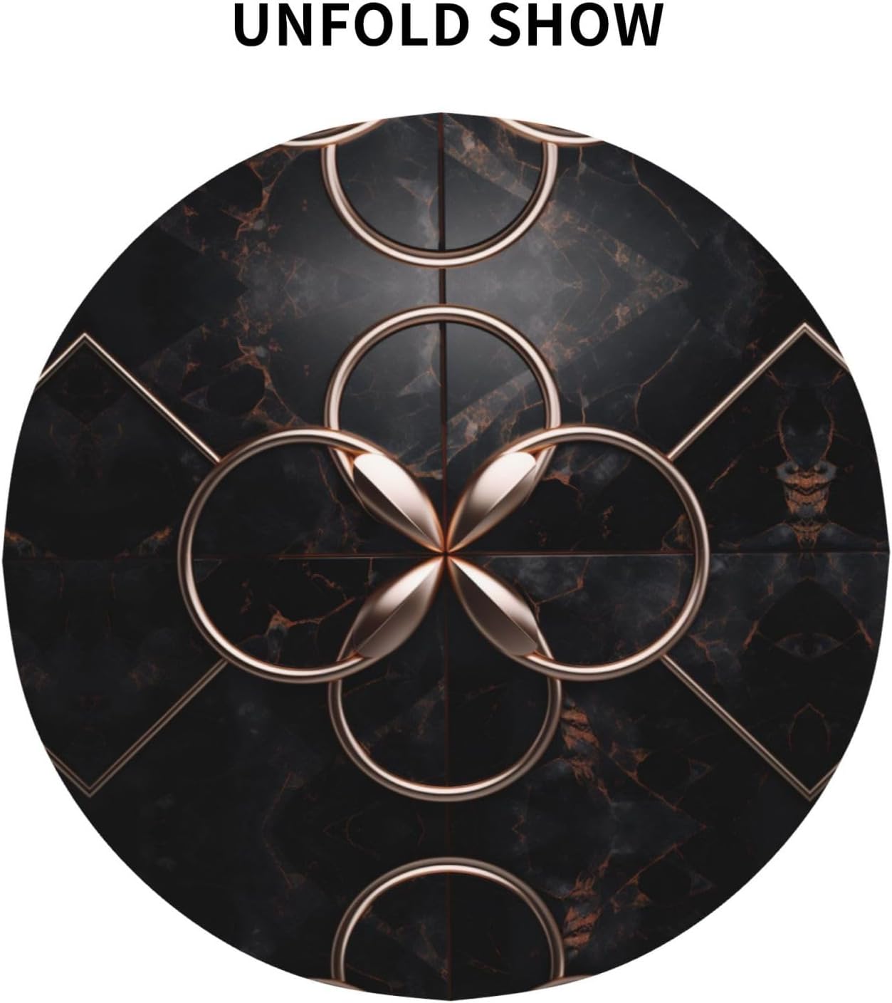 Black Rose Gold Marble Print Wrinkle Free Dining Table Cover for Birthday Party Farmhouse Tablecloths Up to 60 x 60 Inches