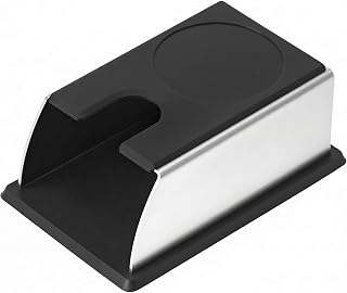 QWORK Tampstation for brewing espresso, barista accessories, suitable for all tamp sizes, made of stainless steel and silicone