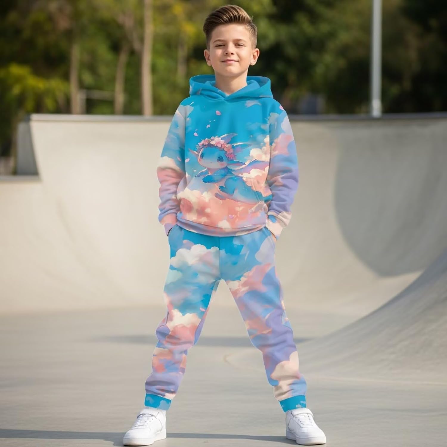 Pensura 2 PCS Outfit Boys Girls Pullover Hoodie & Jogger Pants Set for Kids Tracksuit Set