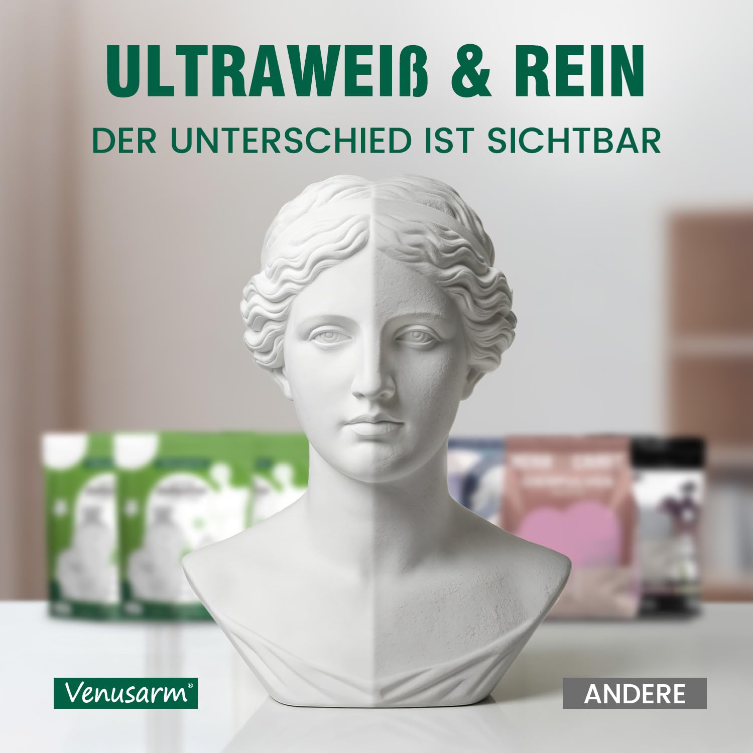 Gießpulver Weiß 12x2,35kg [TESTSIEGER] – Natürliches Gießpulver für Kreative Projekte, Gips zum Gießen für DIY Kunsthandwerk