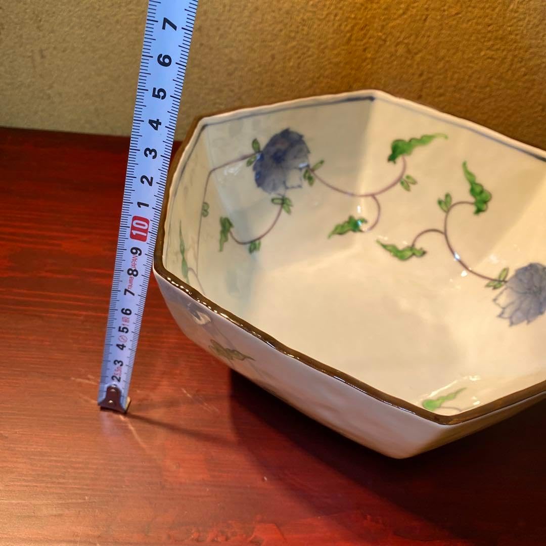 八角形 花柄デザイン ボウル 陶磁器