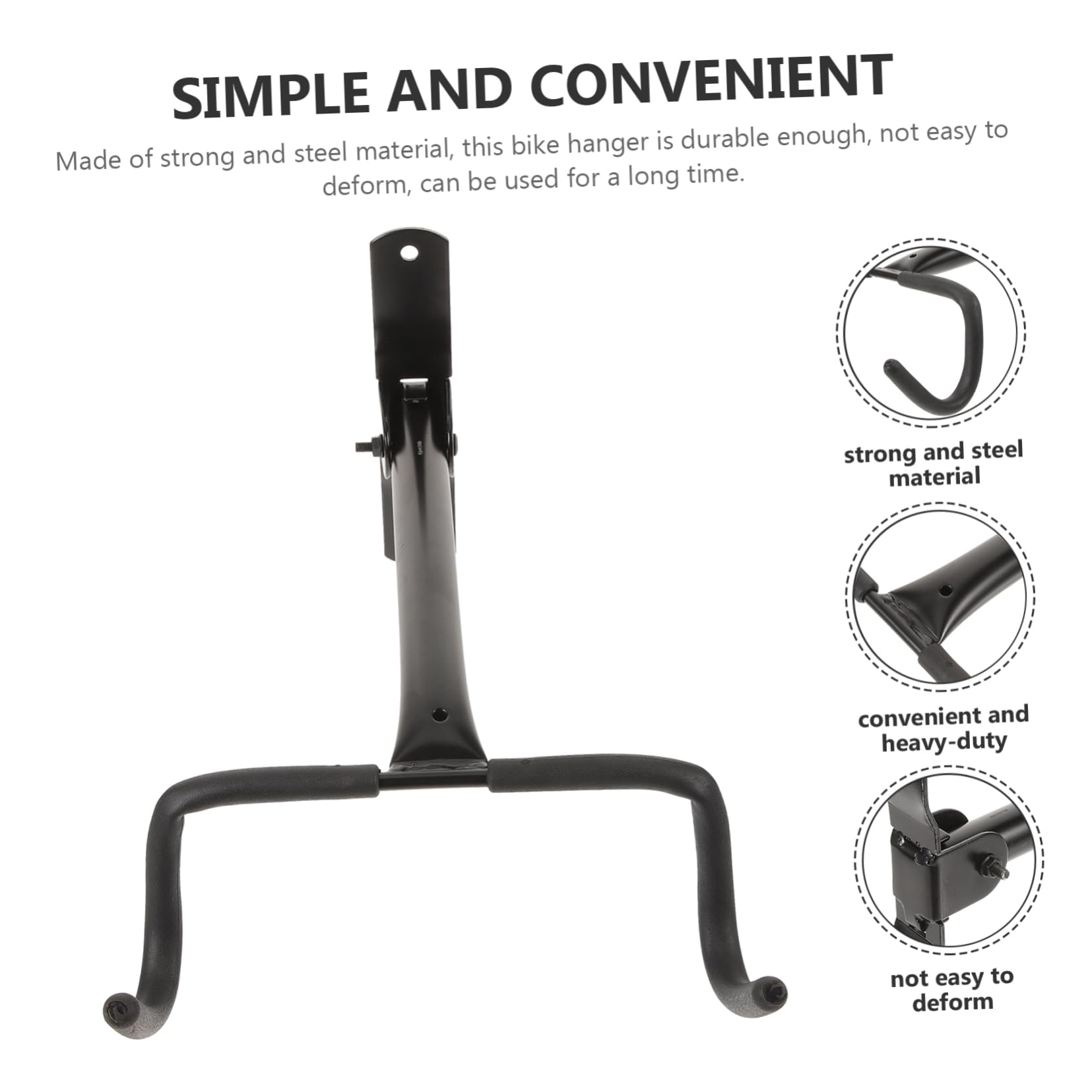 Luxshiny Bike Wall Mount Hanger Storage Rack for Garage Wall Mounted Bicycle Hook Space Saving Design for Step Through Style Bikes Finish