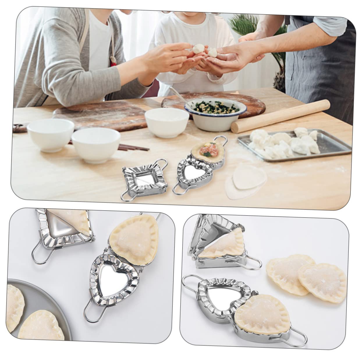 VINTORKY 1pc Heart Shape Stainless Steel Dumpling Press Easy to Clean Dumpling Making Tool