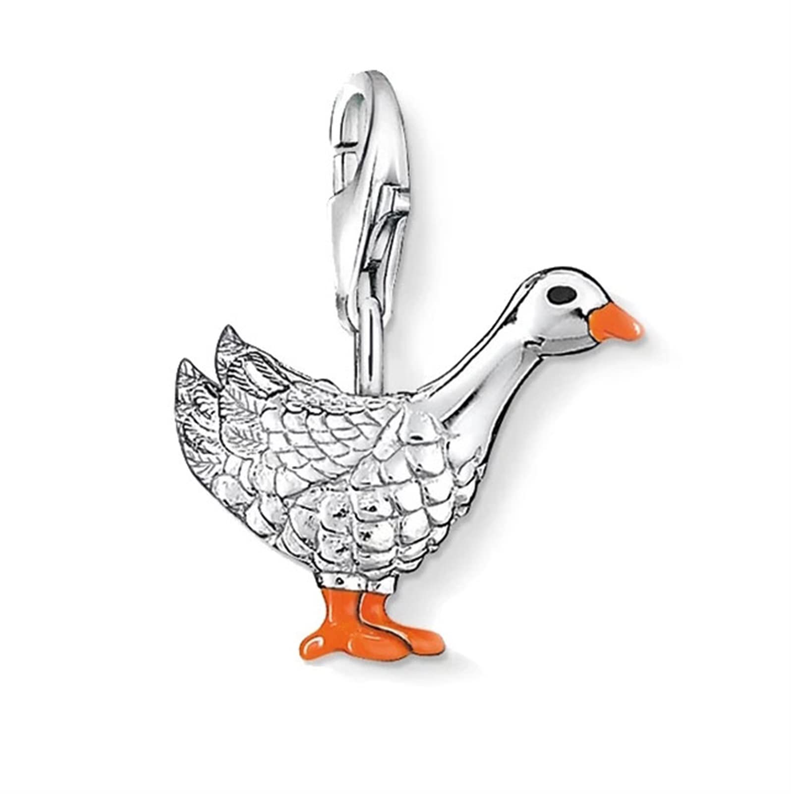 OYZY 925 Sterling Silver Pendant Charm, Filigree Goose Charms Pendants For Jewelry Making Findings Bracelets Cute Handmade Accessories DIY