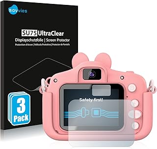 Savvies Screen Protector compatible with Gofunly ChildrenÂ´s Digital Camera Protection Film Clear 6-Pack