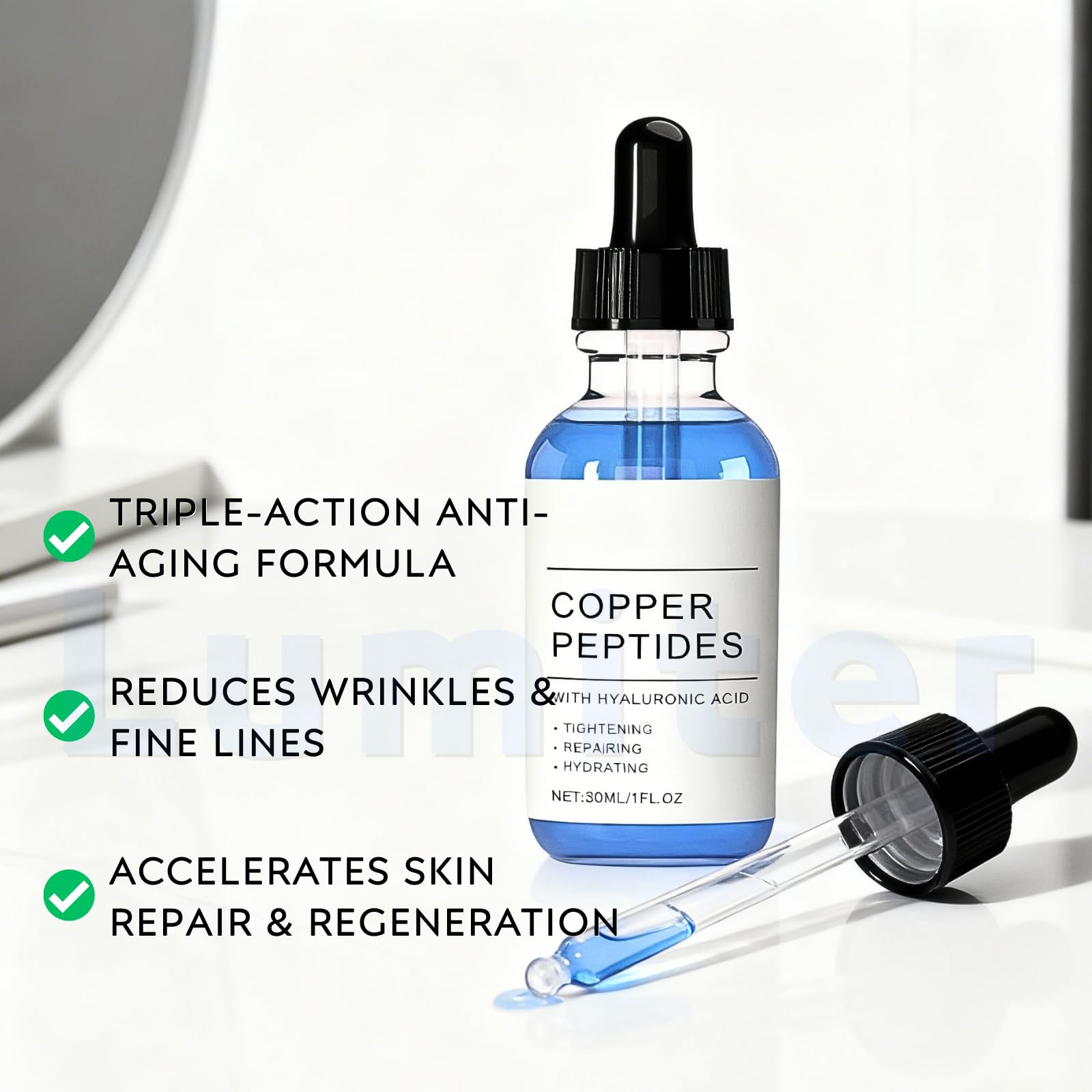GHK-CU Copper Peptides Serum for Face Anti Aging Collagen Booster, GHK CU  Peptides Hyaluronic Acid Serum, Anti Wrinkle Serum for Fine Lines & Skin  Elasticity, Deep Hydration, 30ML : Amazon.co.za: Beauty