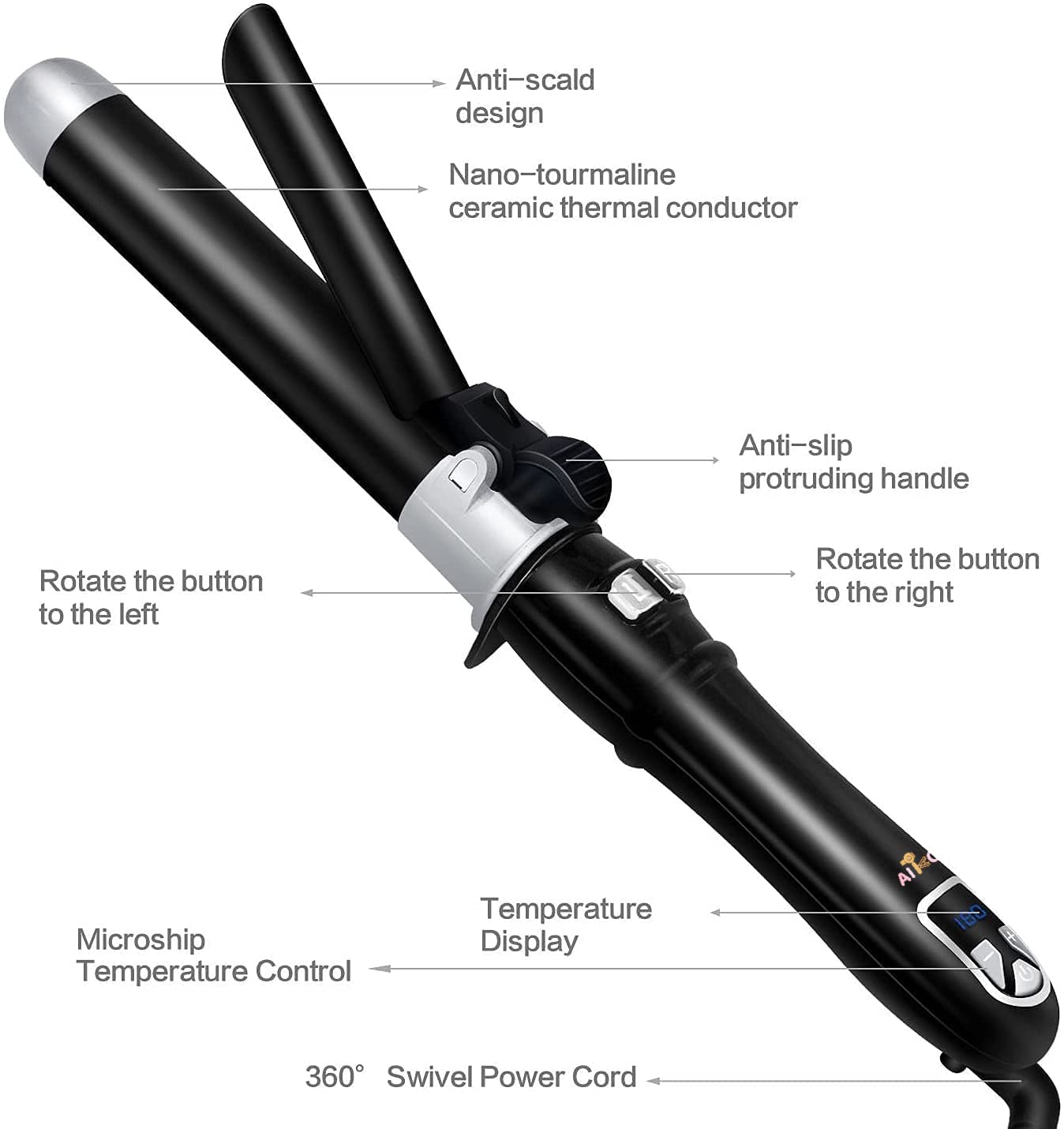Kentucky Maid SPKMXXX 44 mm Curling Iron (black)