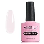AIMEILI Hema Free Rubber Base Gel For Nails, Soak Off U V LED Clear Sheer Gel Nail Polish, 4 in 1 Nail Strengthen/Enhance/Base Coat/Color - (433) 10ml