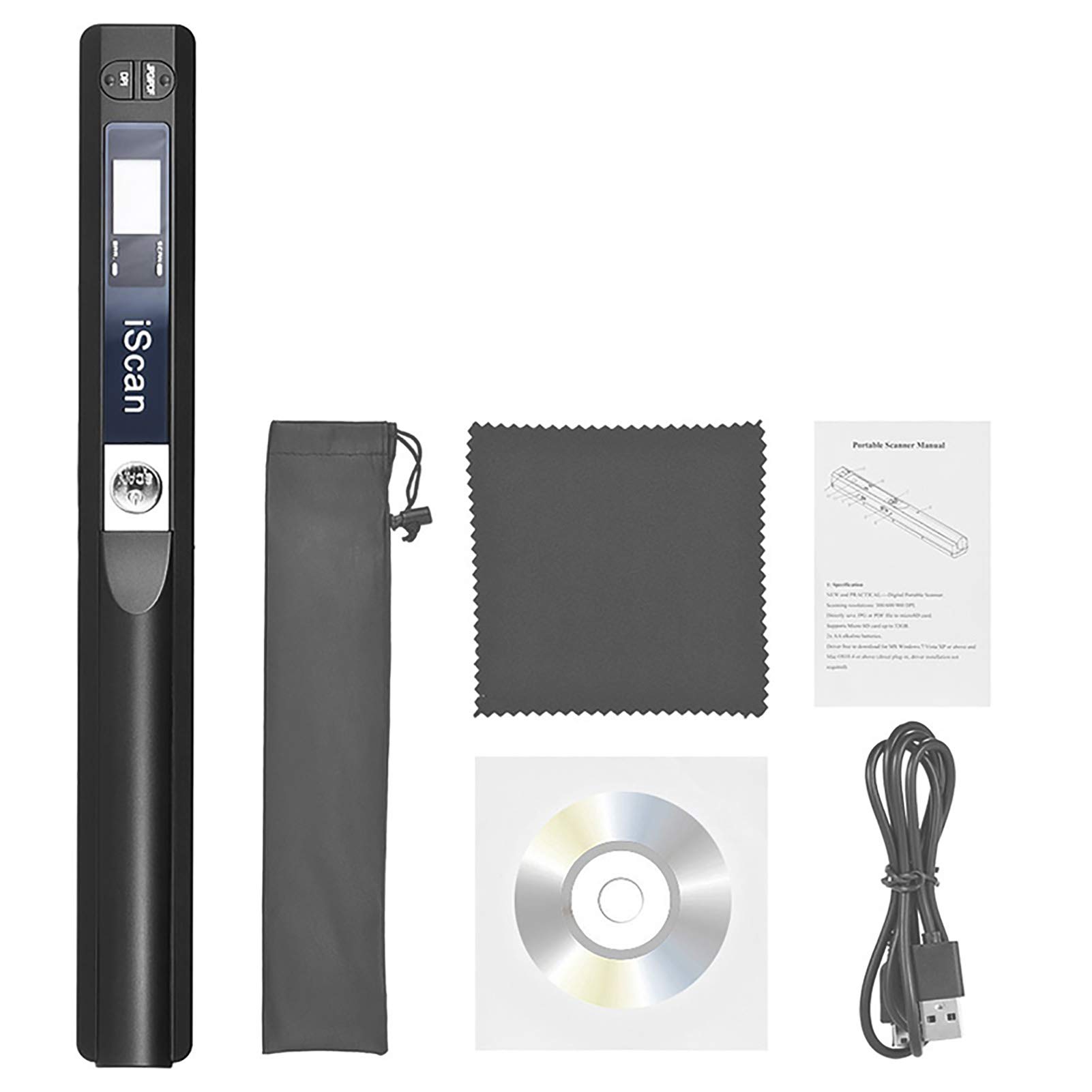 GUOHAPPY Portable Scanner, Handheld Document Scanner A4 Size 900Dpi Jpg/Pdf Document Images Scanner High-Speed Portable Wand, 16G Memory Card Included,without SD card