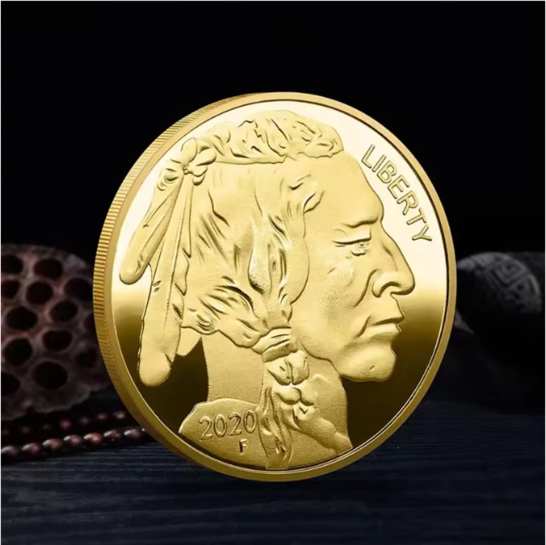 MINHBDER Commemorative Coins Indian 2019-2024 Multi-Year American Buffalo Gold-Plated Coins Commemorative Medal Coins