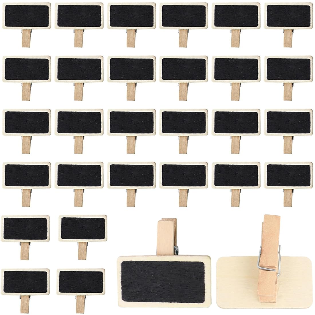 Pinzas de Pizarra Mini Reutilizables con Tiza, Tablero de Etiquetas para Bodas - Pequeñas Pizarras para Escribir