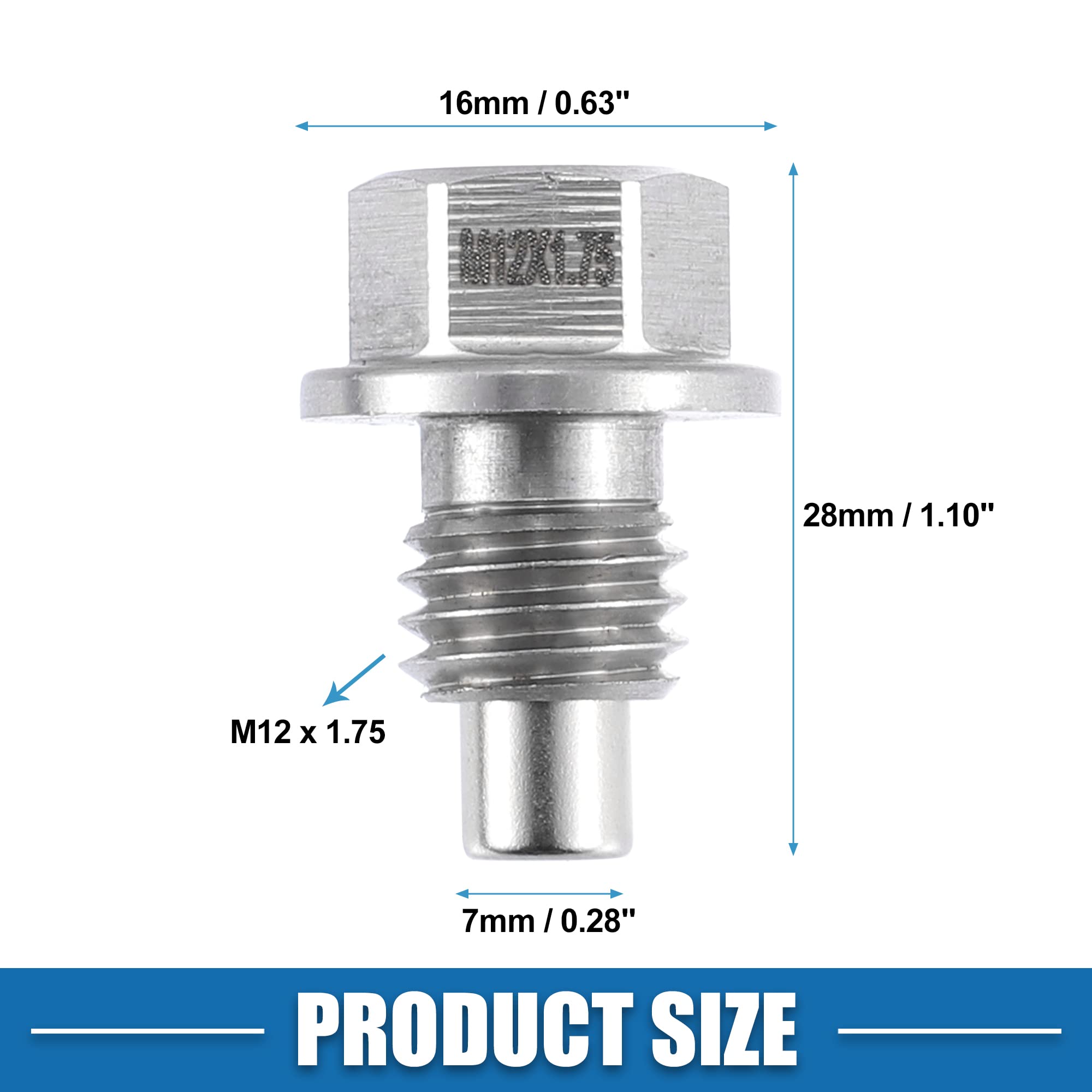 A ABSOPRO 2 Ensemble Bouchon Vidange M12x1.5 Carter d'Huile Moteur Vis Aluminium