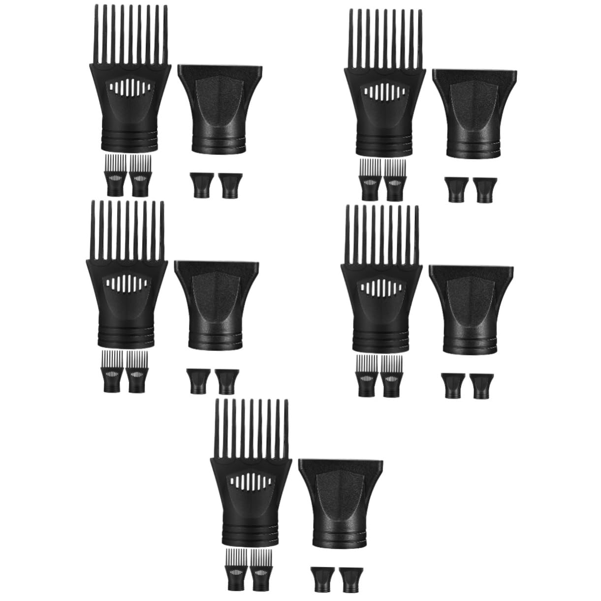 5 Sätze Haartrocknerzubehör Föhn Austausch der schmalen Düse lockig Haartrocknerdüse Fonds Universaldüsen Haartrockneraufsatz Aufsatz für Haartrockner Nylon Black