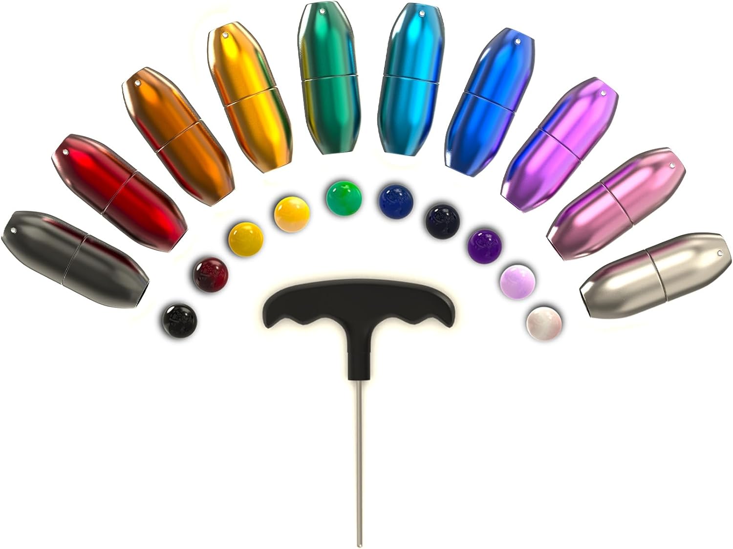 10pc Gemstone Boot Set for Tuning Forks - Sound Healing and Biofield Harmonization with Crystal Therapy - Customizable Crystal Boot Gem Feet - Multicolor