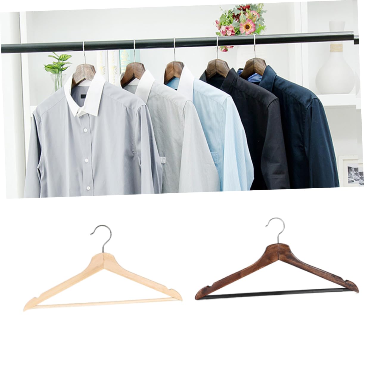 PRETYZOOM 2pcs Solid Hardwood Suit Hangers Non-Slip Bar Sturdy Cedar Hangers for Coats Dresses