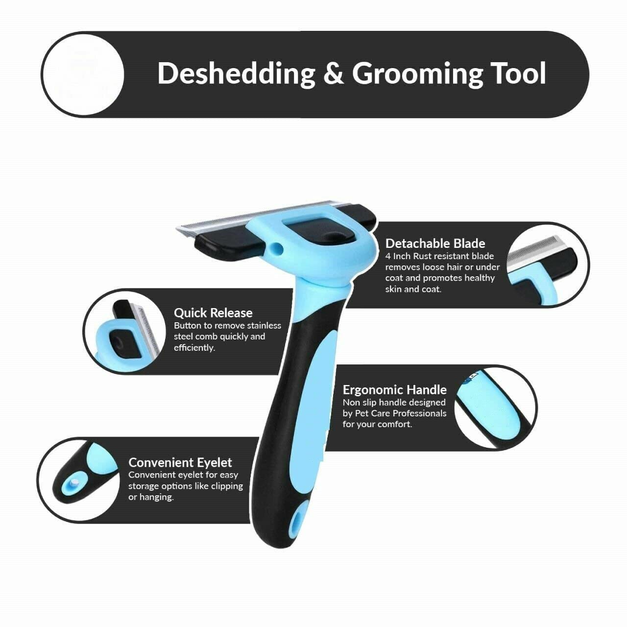 Brosse de toilettage sans irritation pour animal domestique (court, moyen, long)