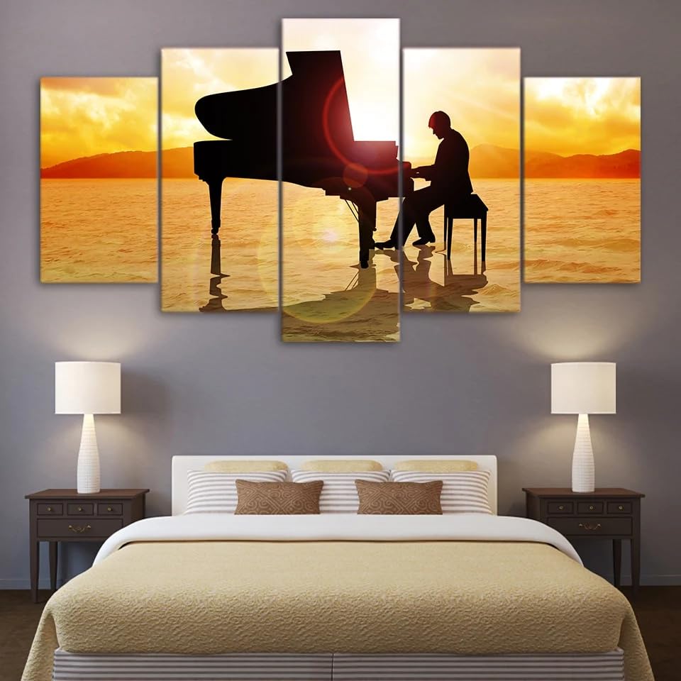 Decoration murale salon en 5 parties pour habiller un mur vide