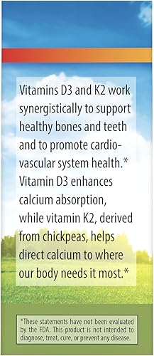 Miniatura 4 de Carlson - Super Daily D3 + K2, 125 mcg (5000 UI) de vitamina D3, 90 mcg de vitamina K2 como MK-7, soporte óseo, 90 gotas líquidas (0.1 fl oz)