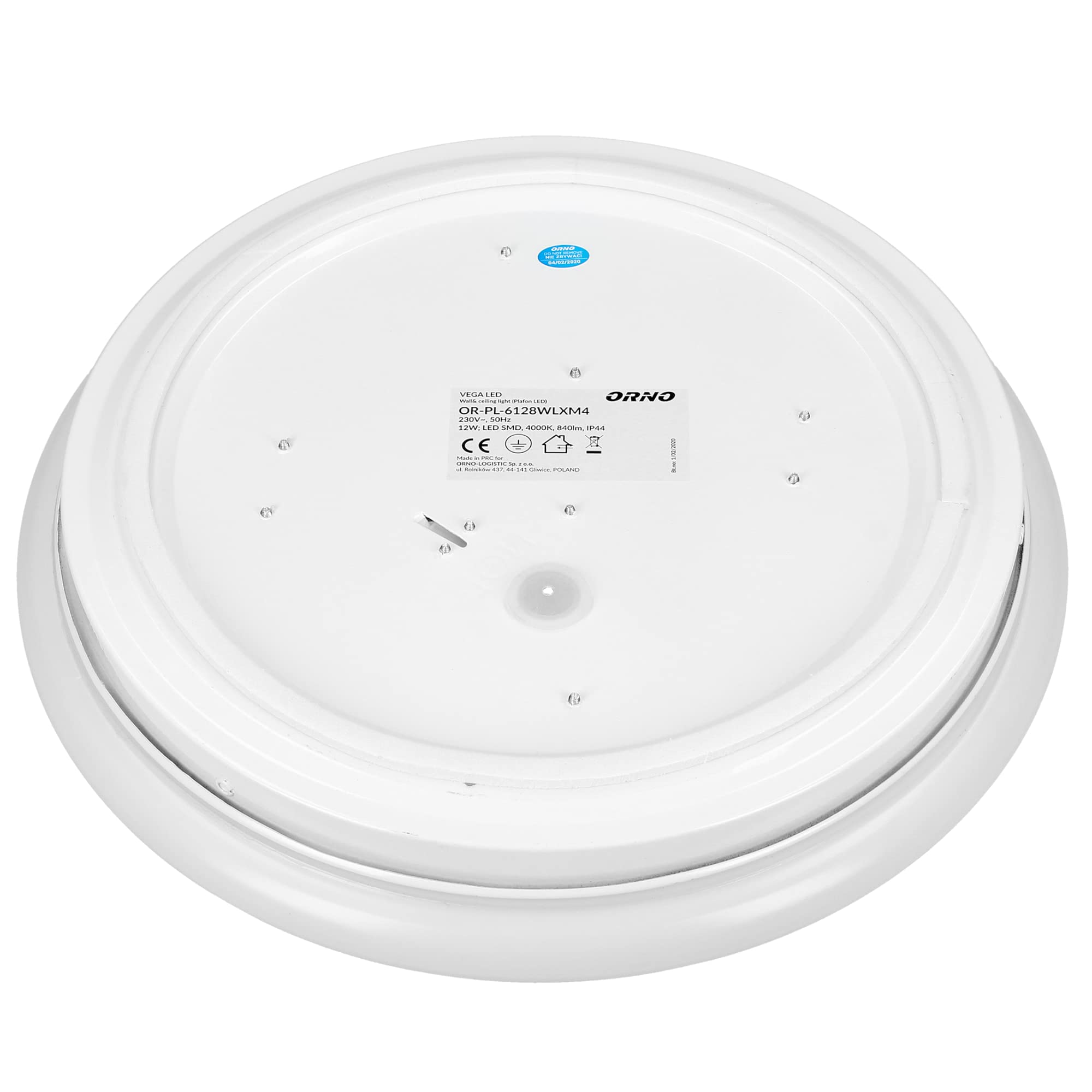 Orno Vega Applique murale et plafonnier LED rond 1260 lm 4000 K Blanc naturel IP44 étanche (voiture 18 W)