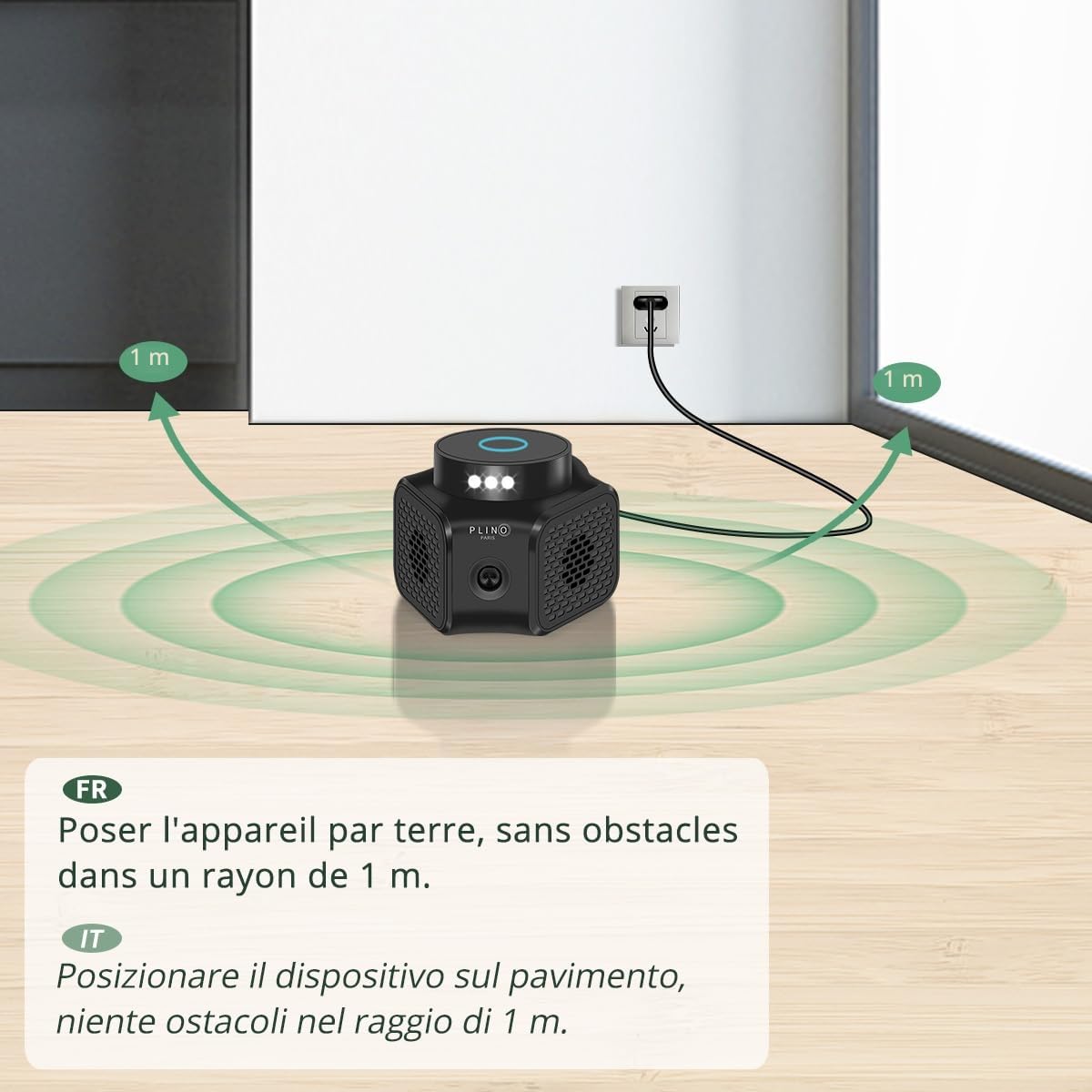 Ultrasuoni per Topi da Interno Ampia Copertura - Repellente Topi con Luce LED - Potente Dissuasore per Topi - Scaccia Topi Ultrasuoni per casa, Appartamento, Soffitta, Garage