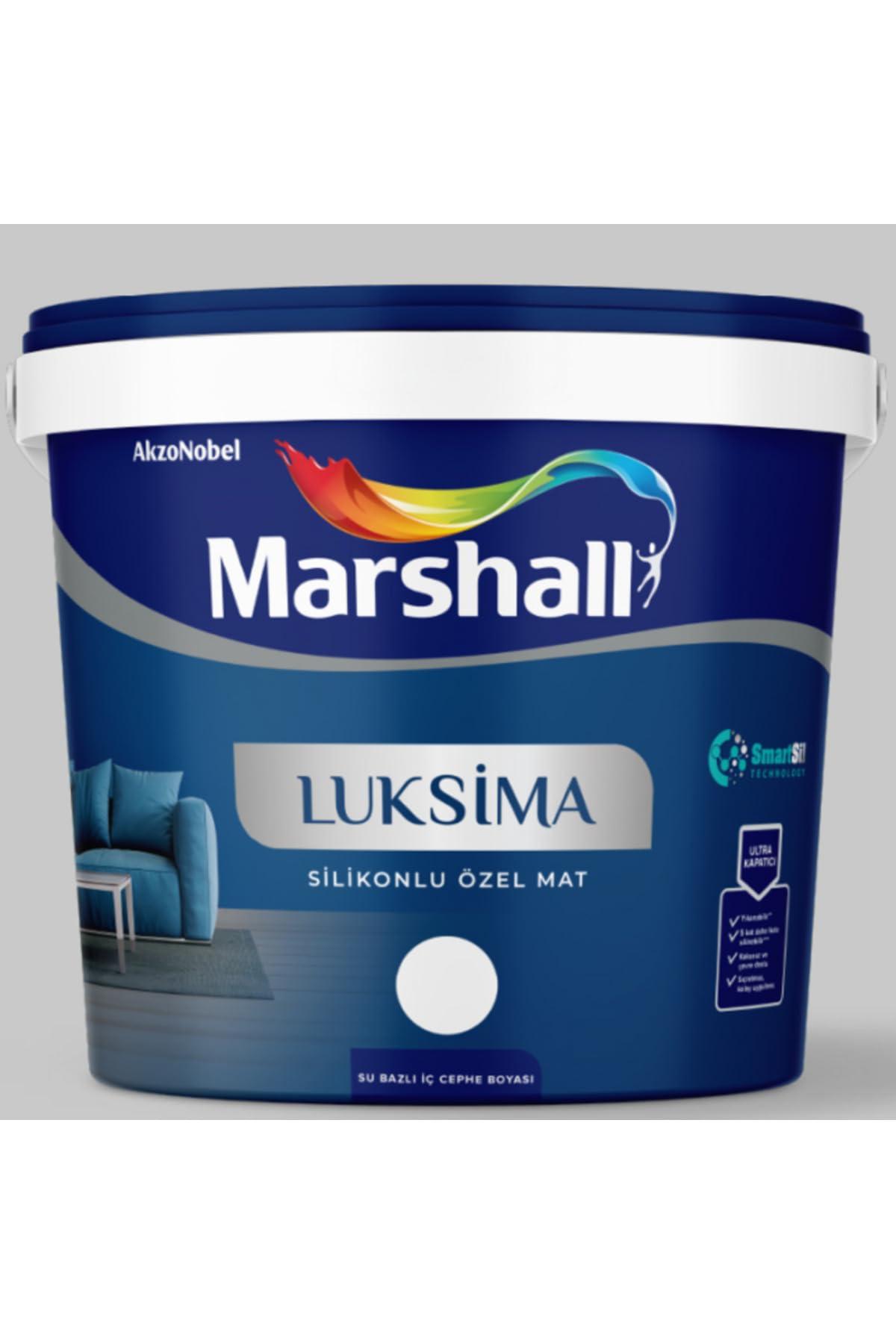 Marshall Luksima Silikonlu Özel Mat İç Cephe Boyası, Beyaz, 2,5L
