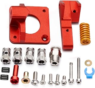 5Aplusreprap Upgraded Dual Gear Extruder Single Connector Double Pulleys Direct Aluminum Extruder for Creality Ender 3 CR10 / Pro CR-10S 3D Printer for 1.75mm Filament (2 x Extra Gears), Right Hand