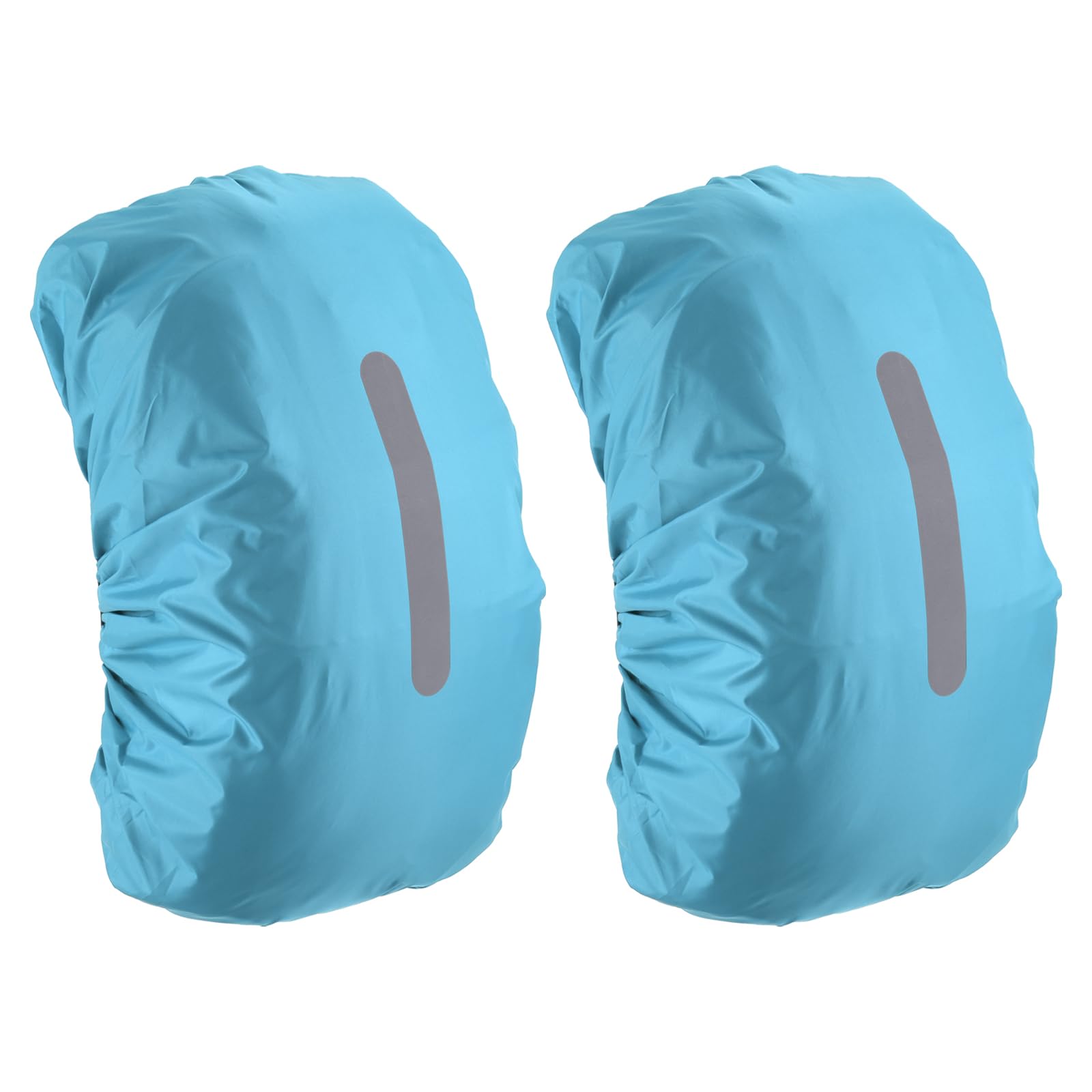 M METERXITY 2 Pack Backpack Rain Cover - Waterproof Lightweight Cover with Vertical Reflective Strap, Apply to Cycling/Hiking/Mountain Climbing (15-25L, XS, Light Blue)