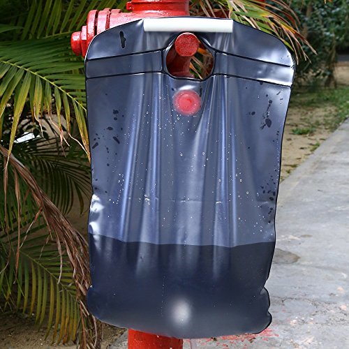 Wsobue Summer Solar Shower,5 gallons/20L Solar Heating Portable Camping Shower Bag for Outdoor Hiking,Traveling,Beach,Pet Cleaning(Black)