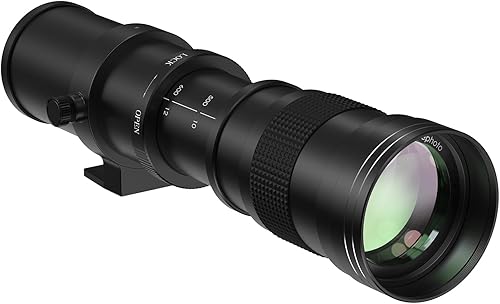 Miniatura 4 de Lightdow Lente de teleobjetivo súper zoom manual de 16.535-31.496 in f8.3 + anillo de montaje en T para Sony Alpha A9 A7S A7R A7S A7 II A6000 A6300