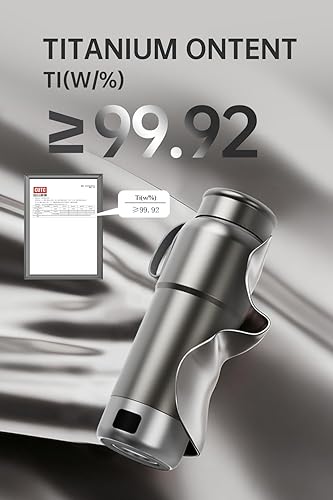 Miniatura 3 de Hervidor eléctrico portátil de titanio puro de 17.6 fl oz  Hervidor de viaje de doble voltaje 100 V-240 V con control de temperatura, ligero, a