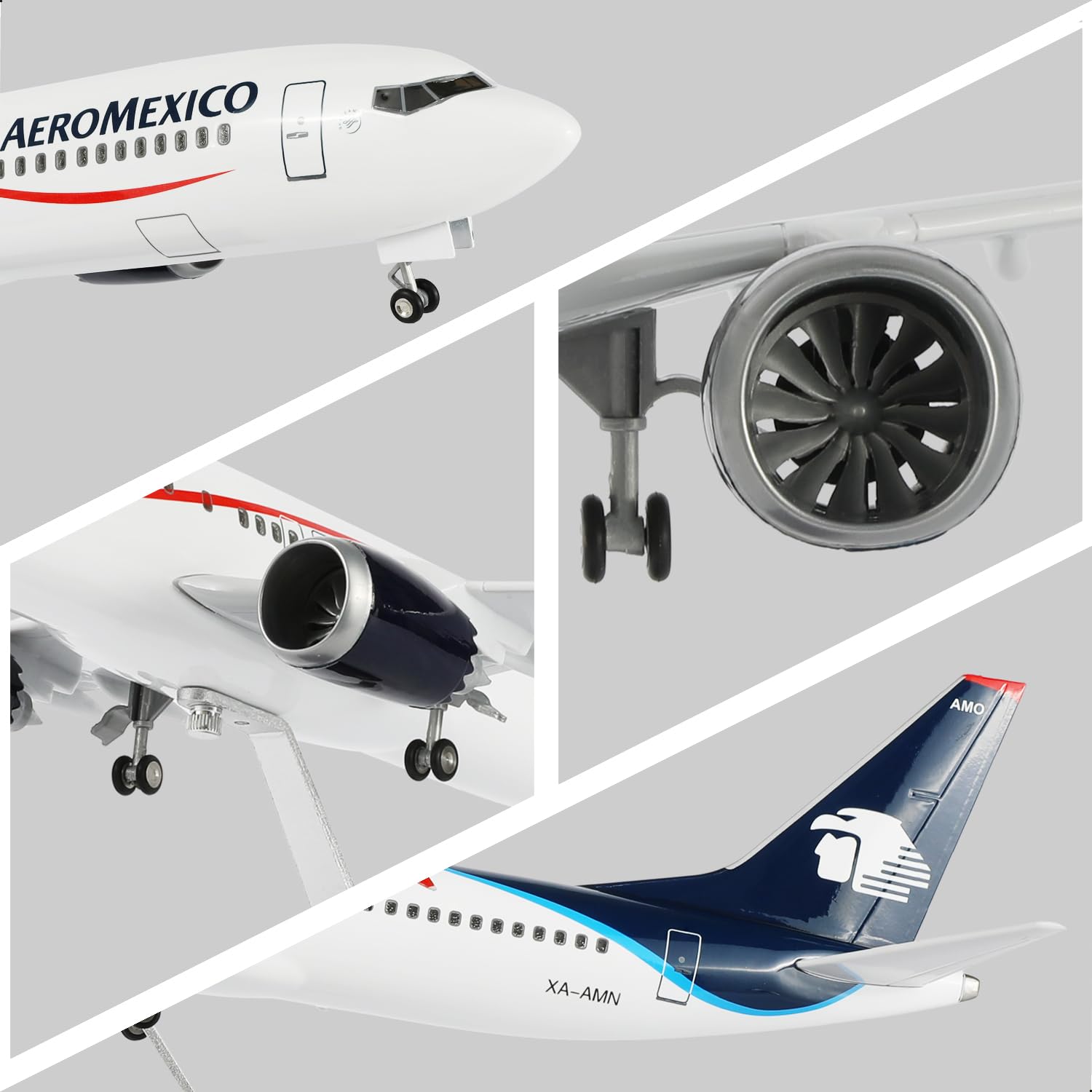 1/85 kompatybilny z Aeromexico 737, ze stojakiem (długość 43 cm) do Boeing 787, model samolotu z żywicy dla dorosłych, prezent dla entuzjastów lotnictwa, dekoracja do domu lub biura