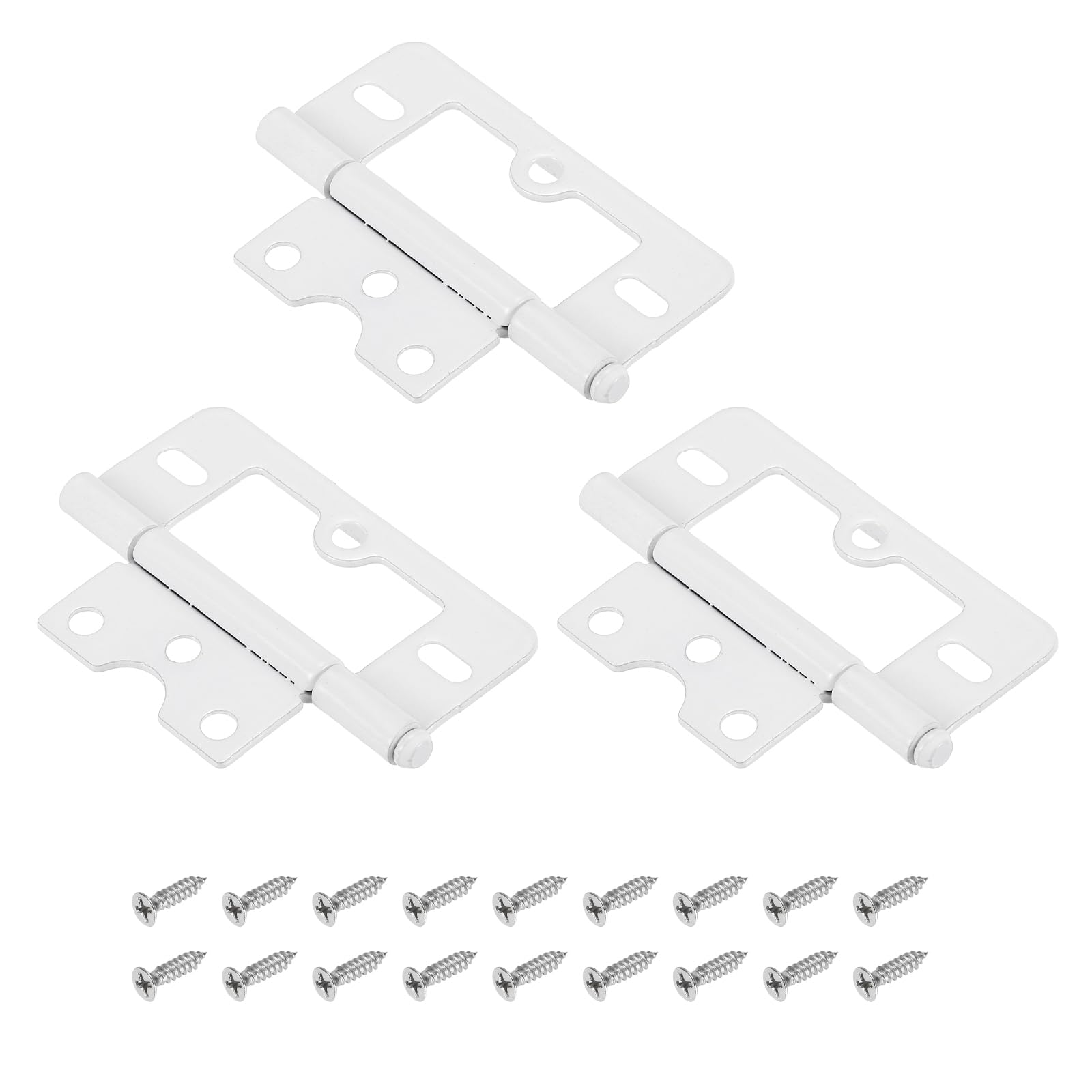 sourcing map 3Pcs 76 x 35mm Non Mortise Butterfly Hinge, Removable Loose Pin Hinge, Iron Cabinet Hinges with Mounting Screws for Doors, Windows, Furniture, Mobile Home/RV, White